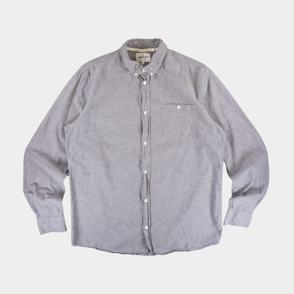 Norse Projects Сива Риза с Дълъг Ръкав