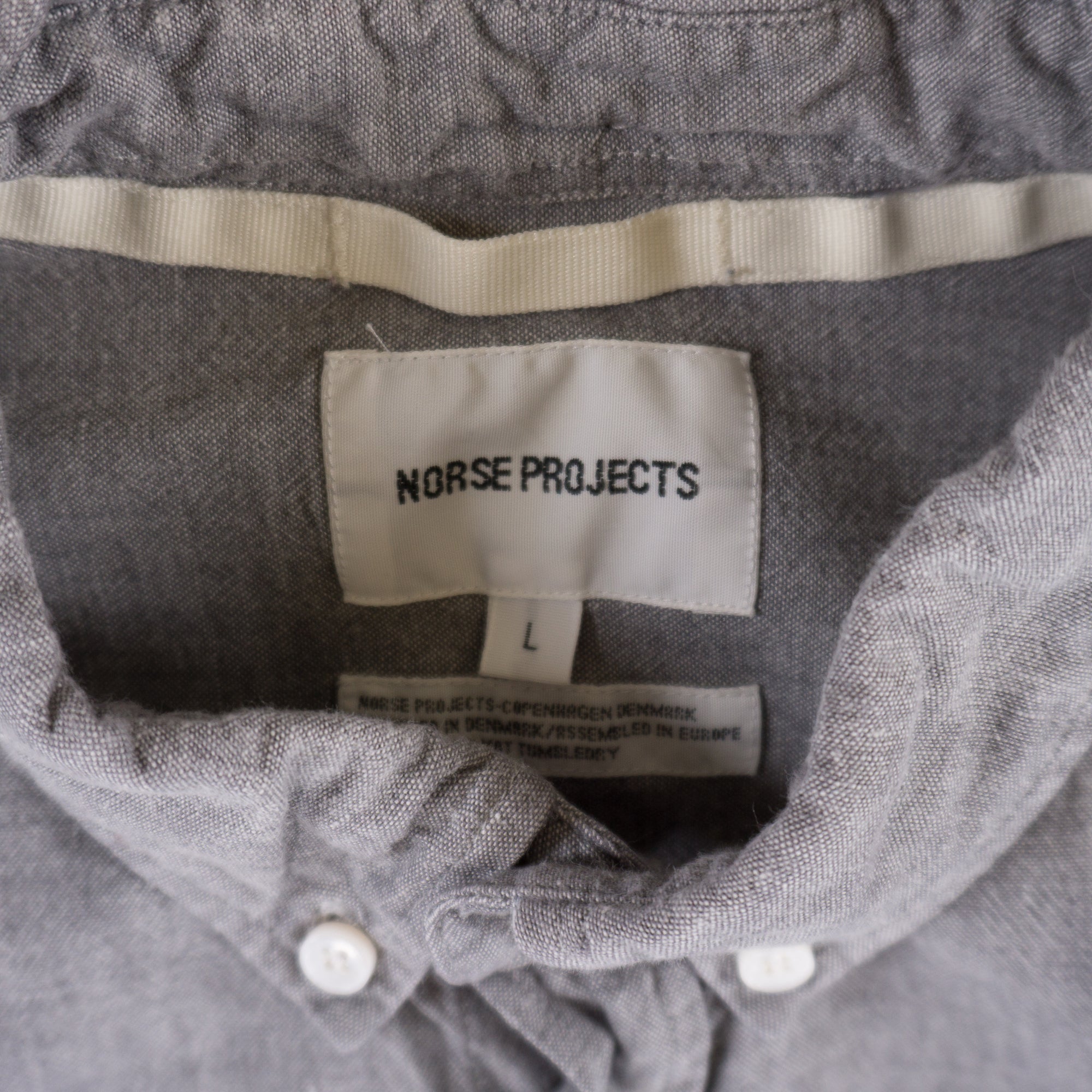 Norse Projects Сива Риза с Дълъг Ръкав