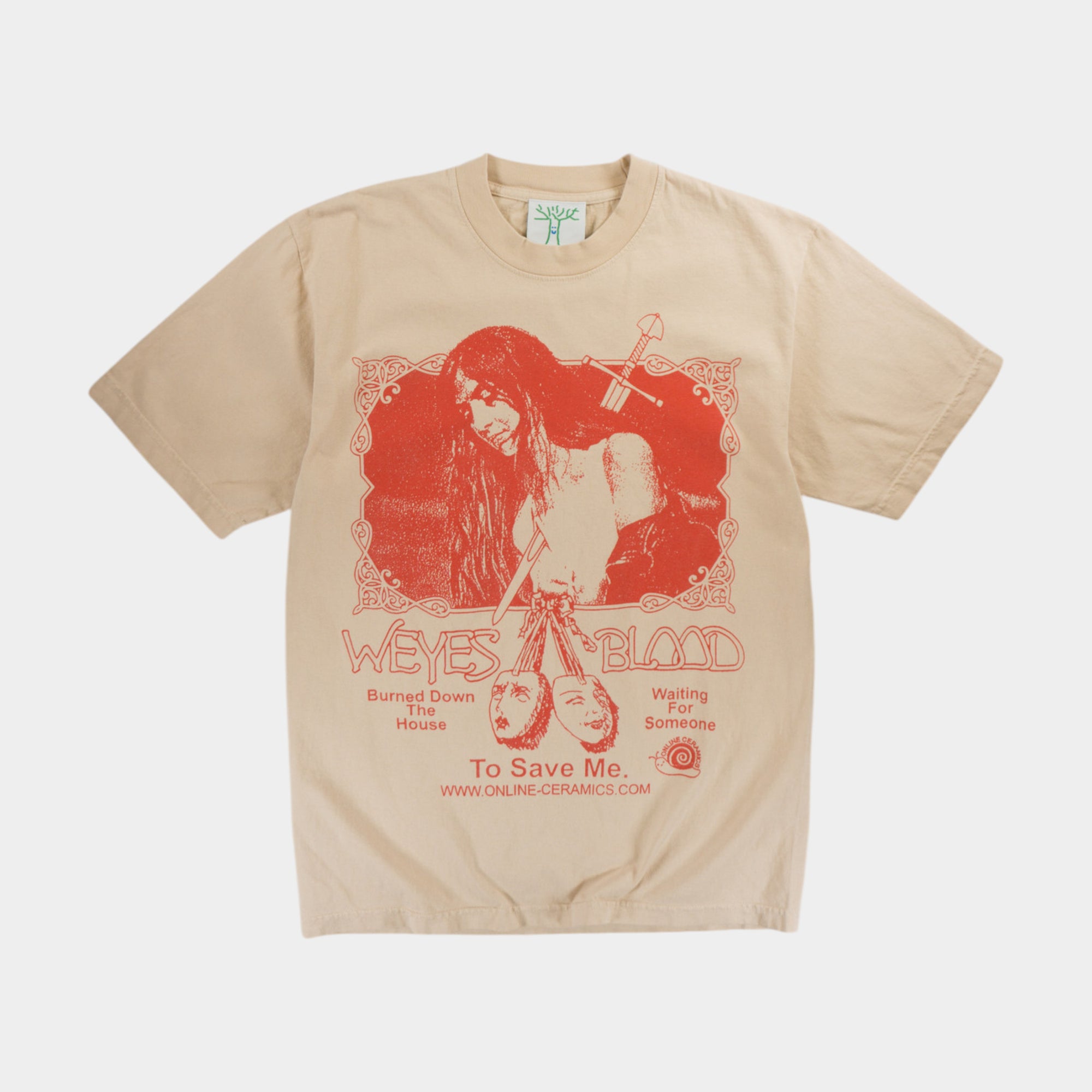 Online Ceramics x Weyes World Tour Бежова Тениска с Графика
