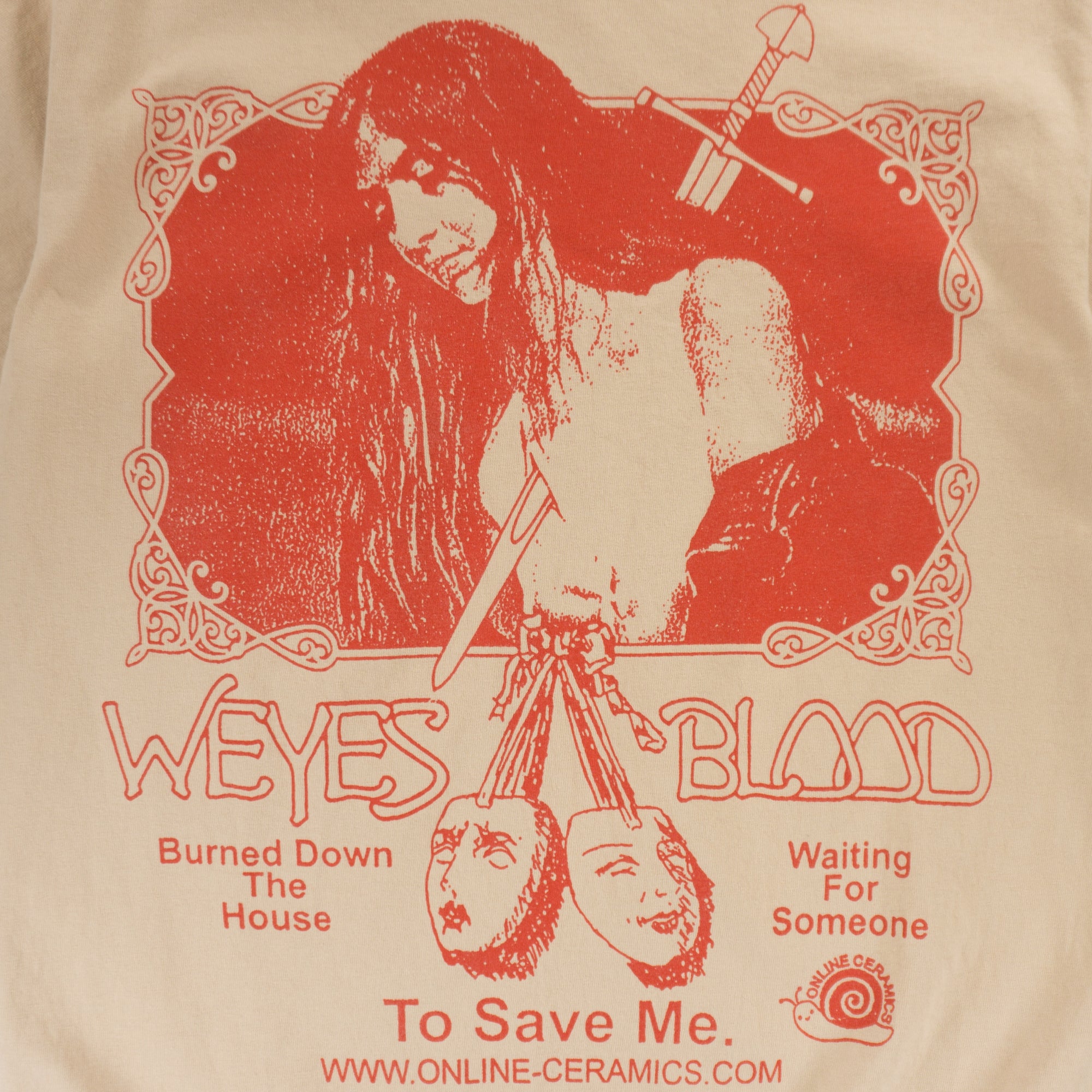 Online Ceramics x Weyes World Tour Бежова Тениска с Графика