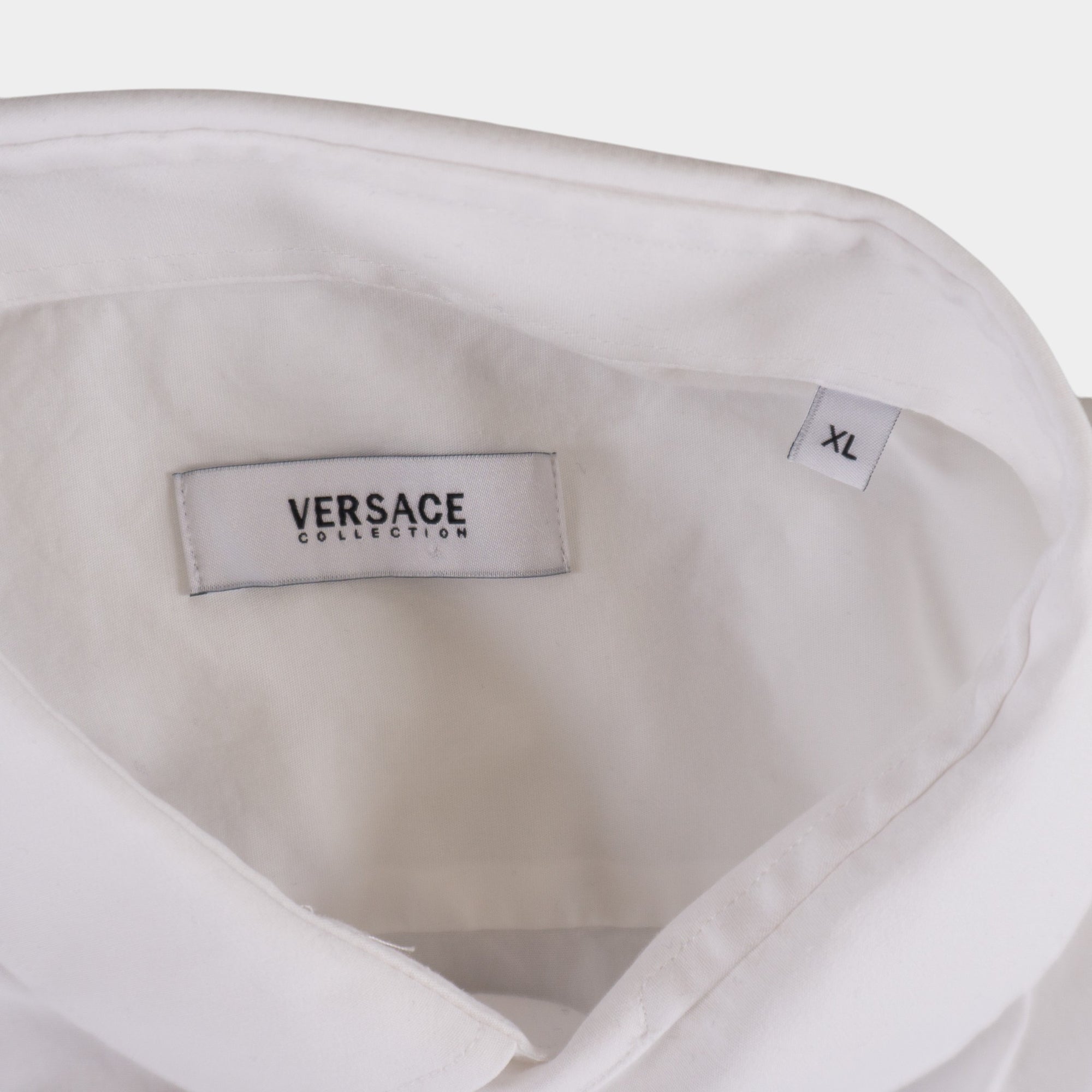Versace Collection Бяла Риза с Дълъг Ръкав