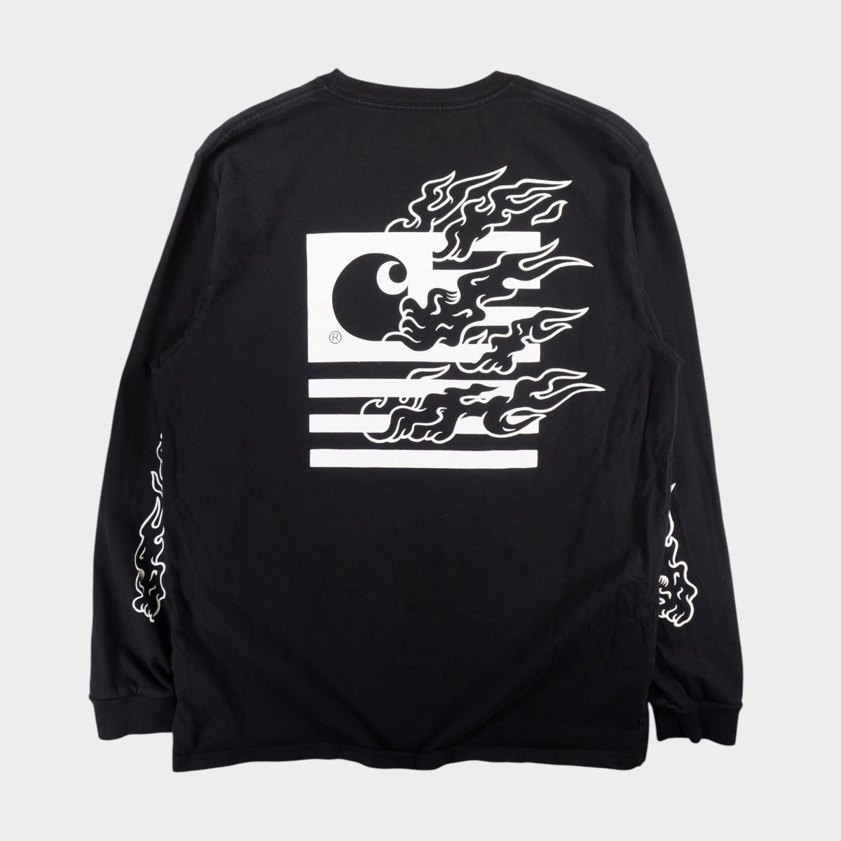 Carhartt L/S State Flames Черна Блуза с Графика