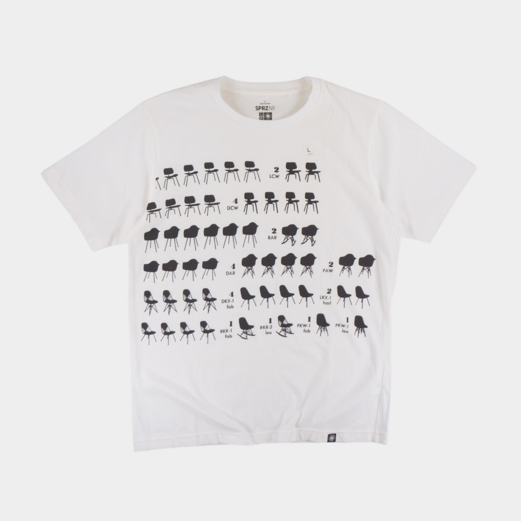 Uniqlo X Eames Office Бяла Тениска с Графика