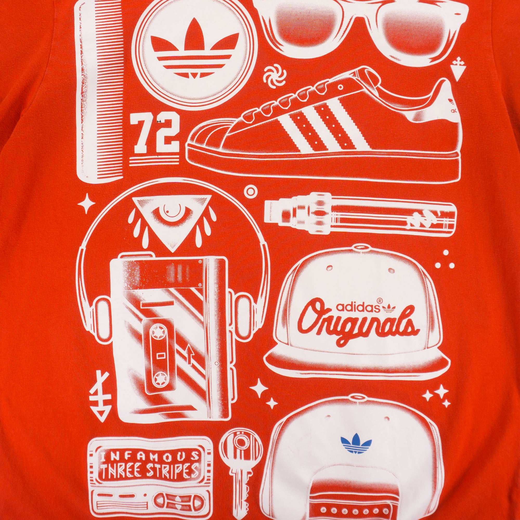 Adidas Originals Червена Тениска с Графика