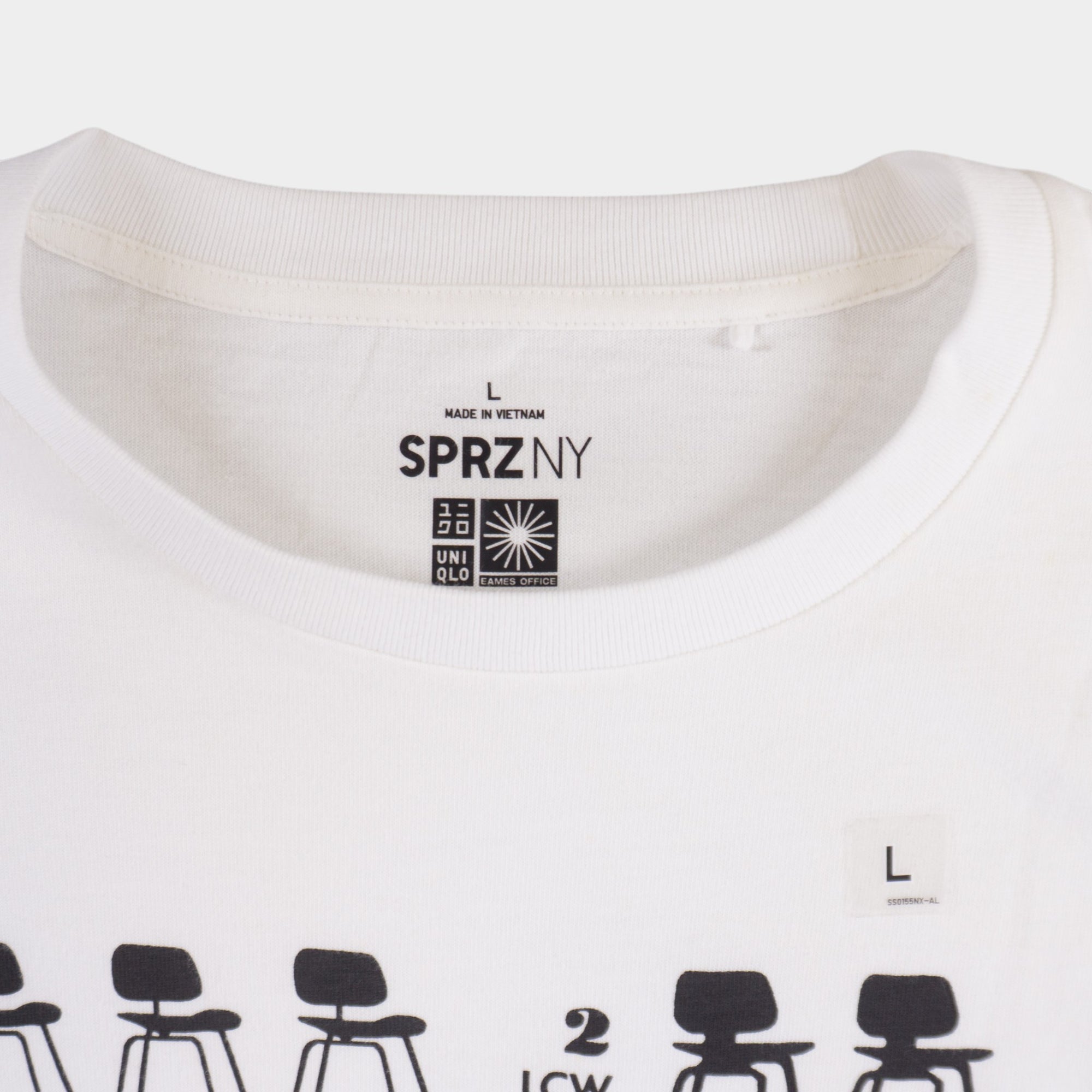 Uniqlo X Eames Office Бяла Тениска с Графика