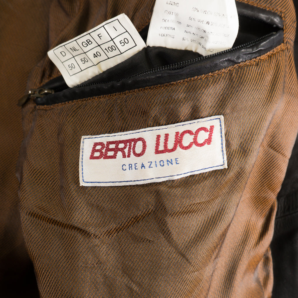 Berto Lucci Винтидж 80-те Яке Естествена Кожа