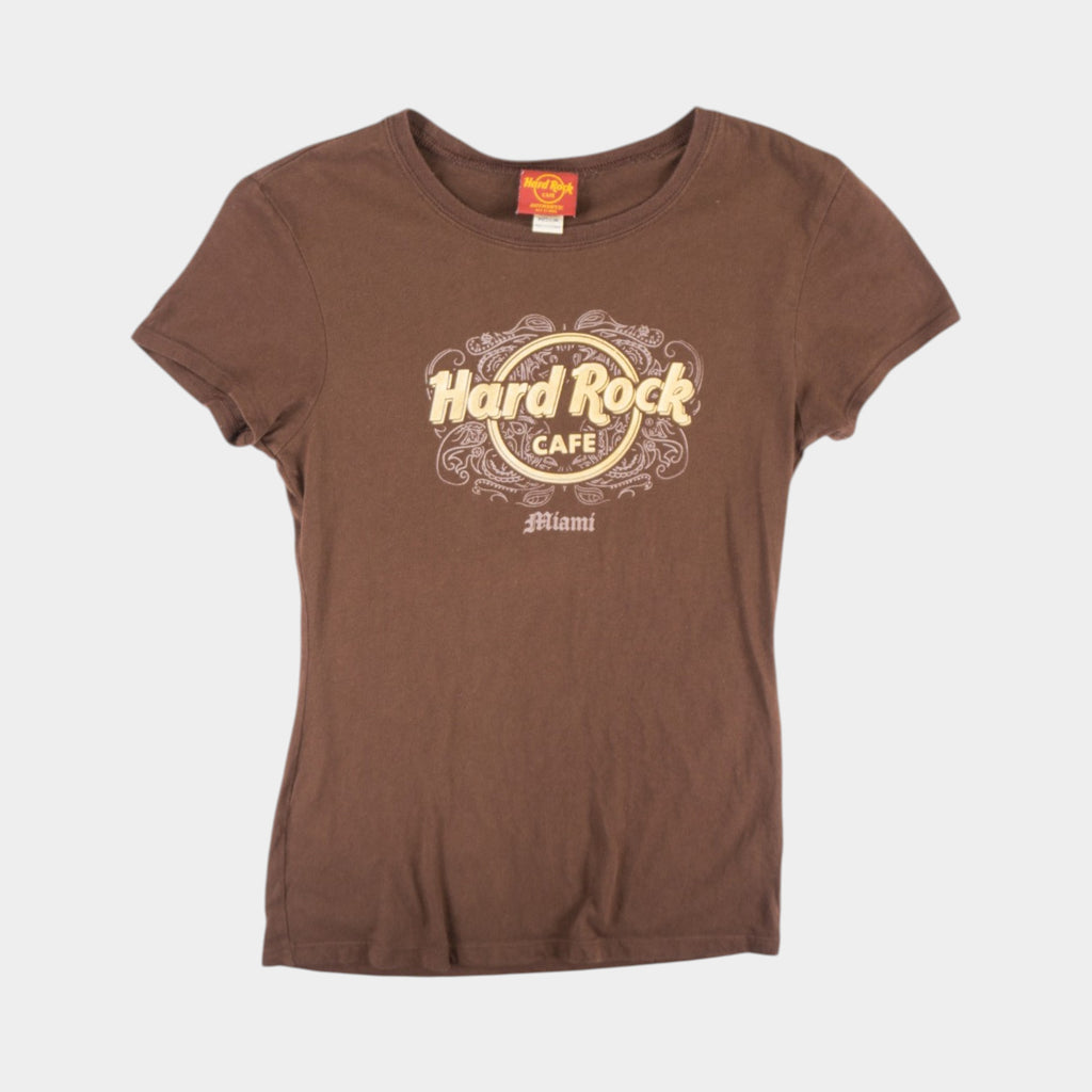Hard Rock Cafe Винтидж Y2K Кафява Тениска