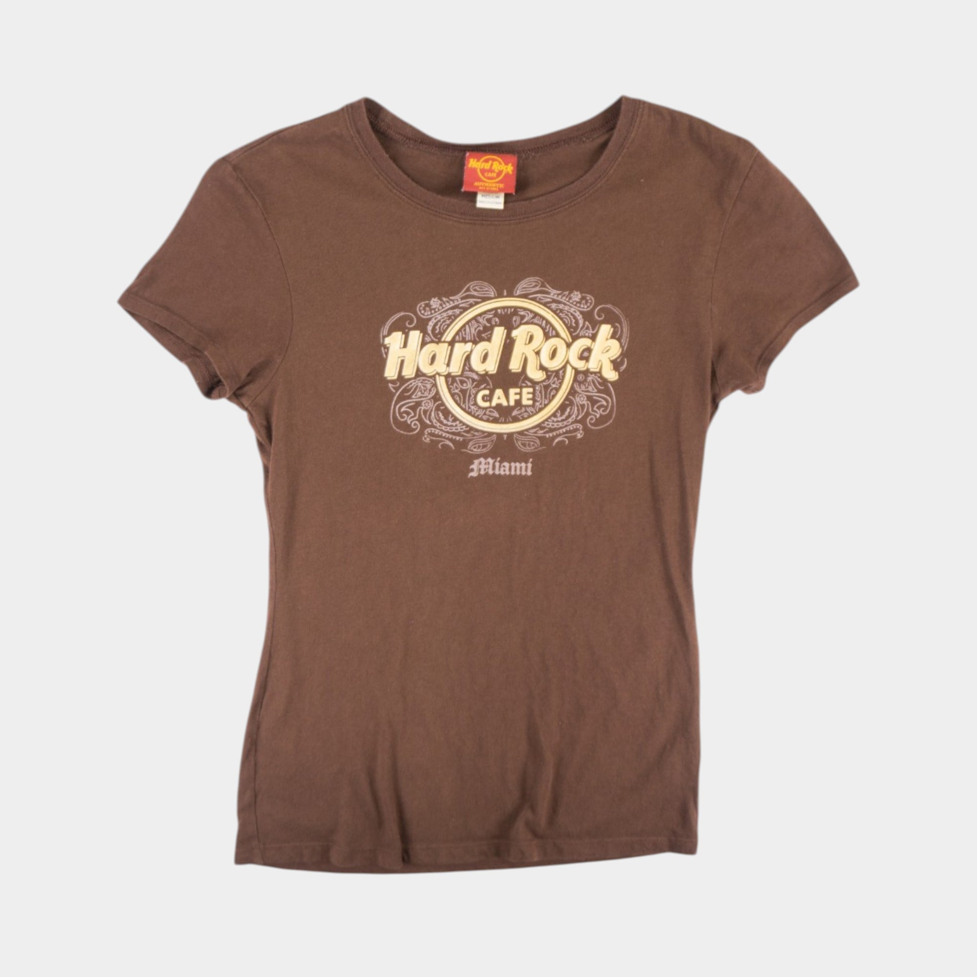 Hard Rock Cafe Винтидж Y2K Кафява Тениска