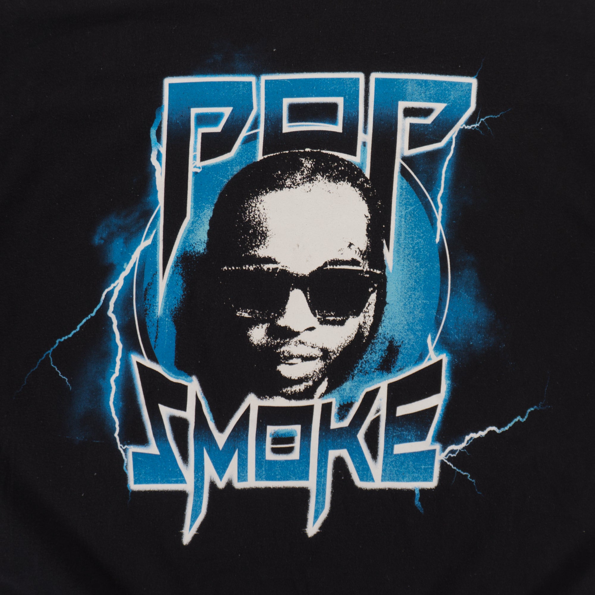 Bershka X Pop Smoke Черна Тениска с Графика