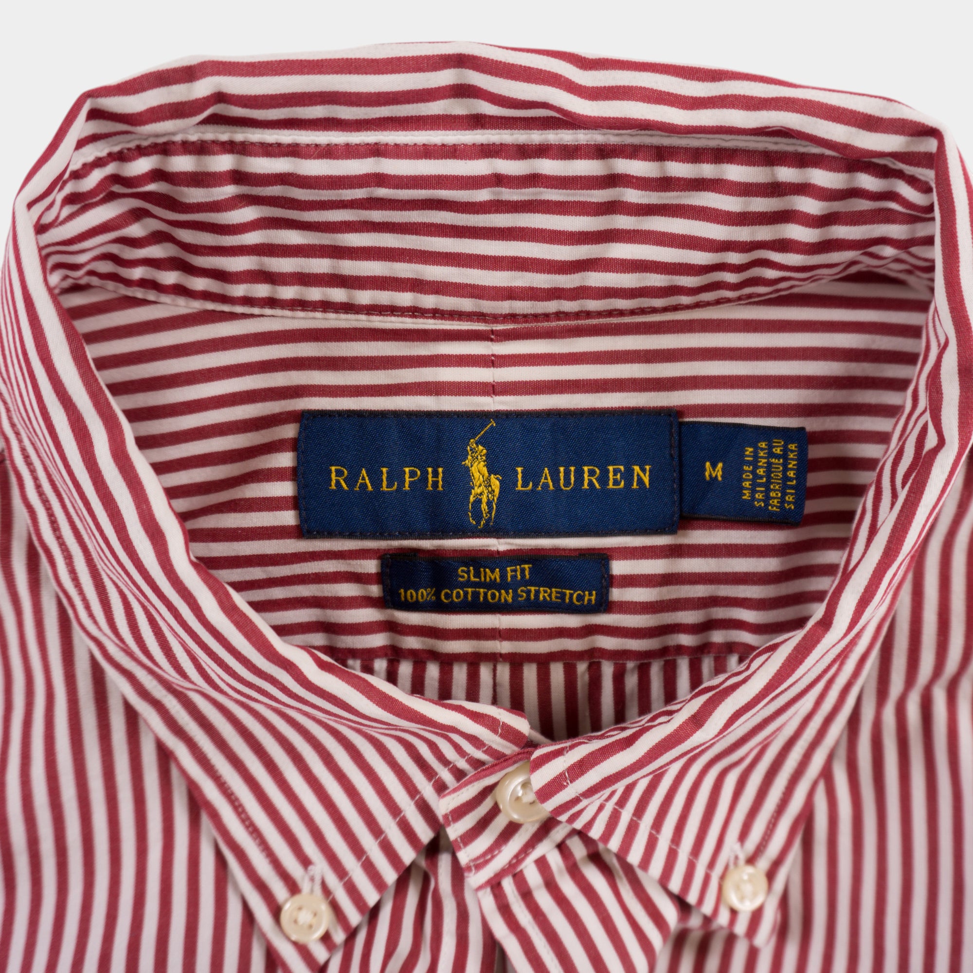 Ralph Lauren Червена Раирана Риза с Дълъг Ръкав