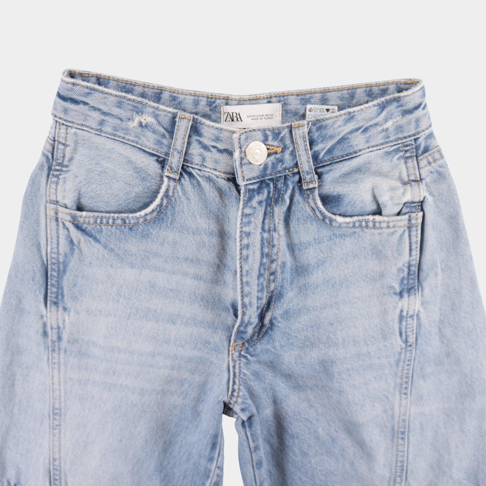 Zara Сини Широко Карго Дънки