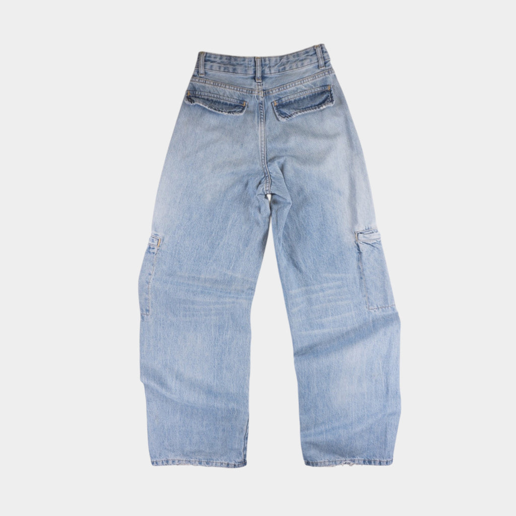 Zara Сини Широко Карго Дънки