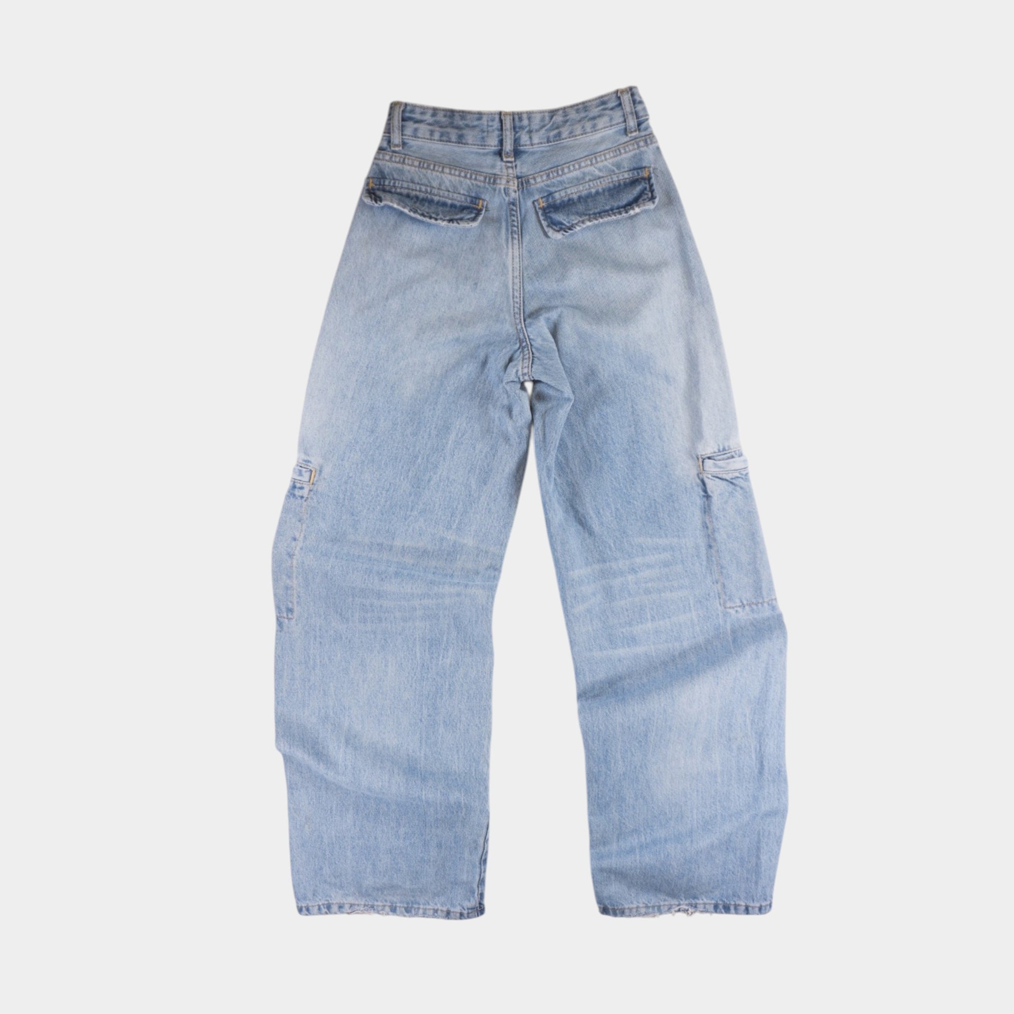 Zara Сини Широко Карго Дънки