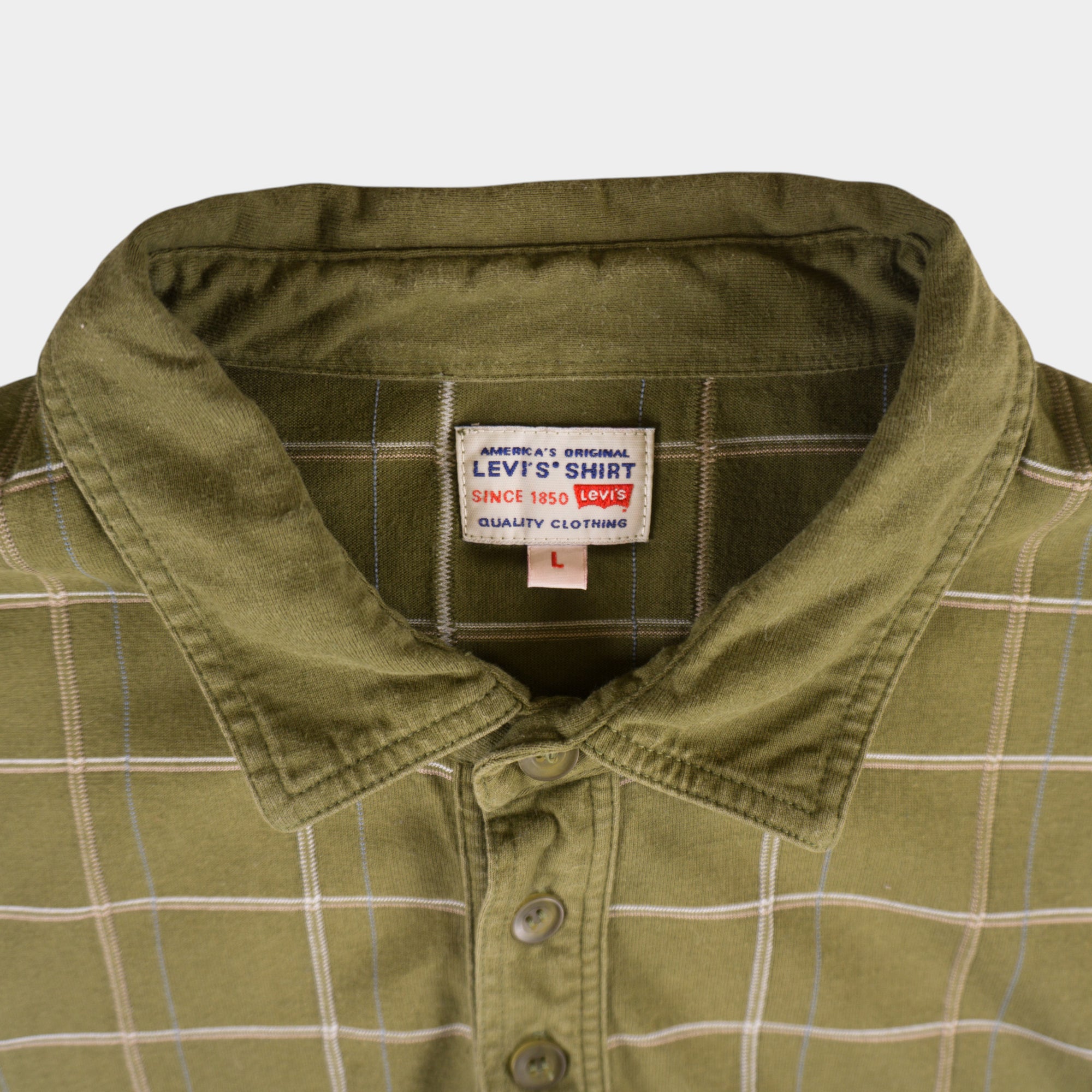 Levi’s Винтидж Зелена Карирана Тениска с Яка