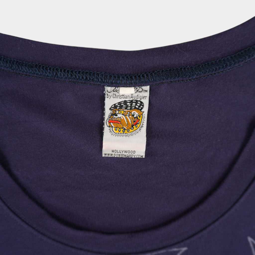 Ed Hardy Винтидж 2000те Тъмно Лилава Тениска с Графика