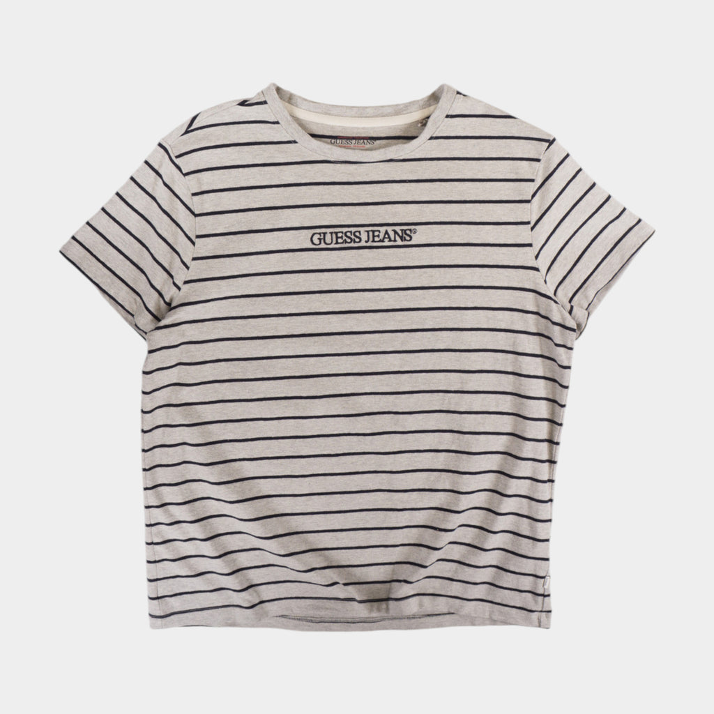 Guess Jeans Раирана Сива Тениска
