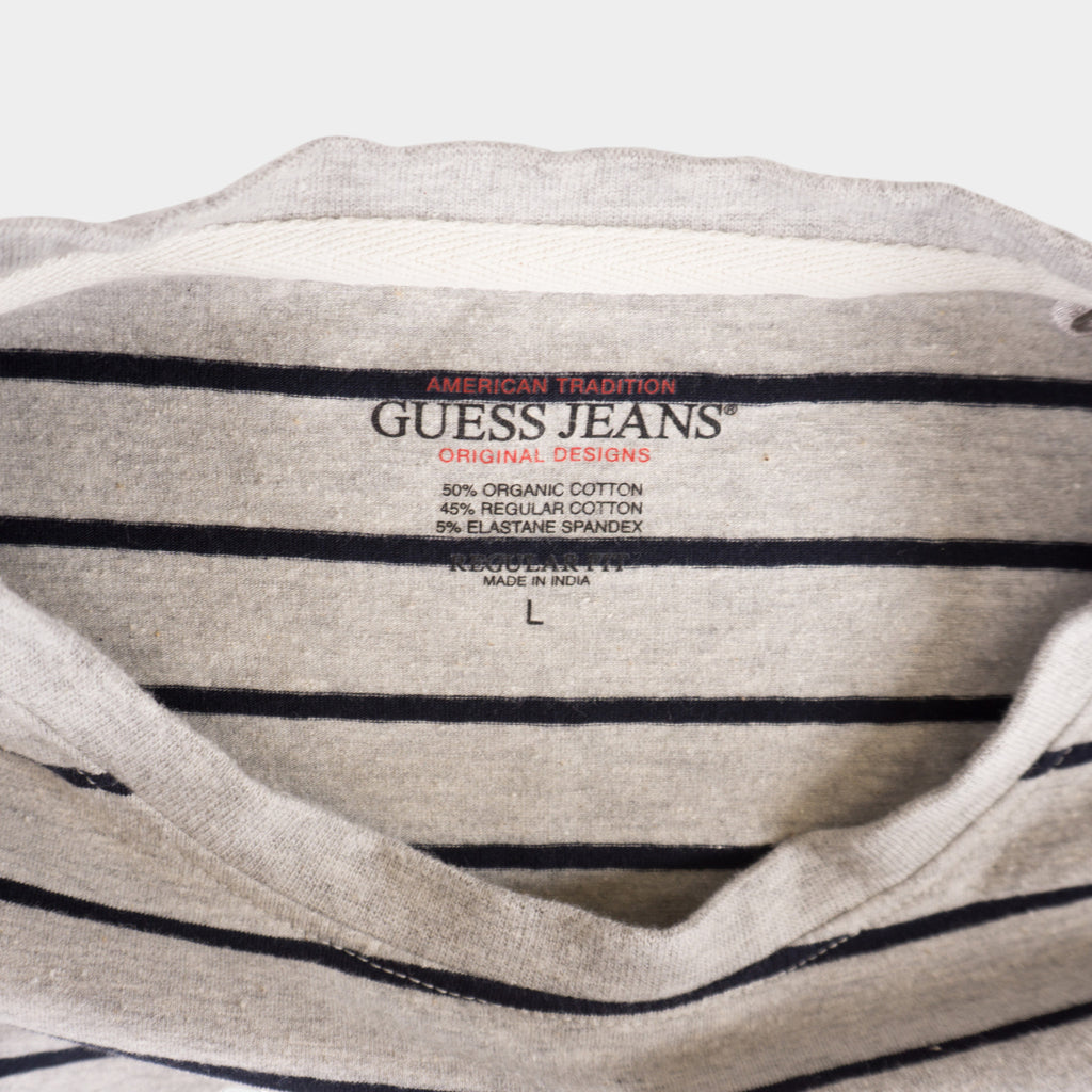 Guess Jeans Раирана Сива Тениска