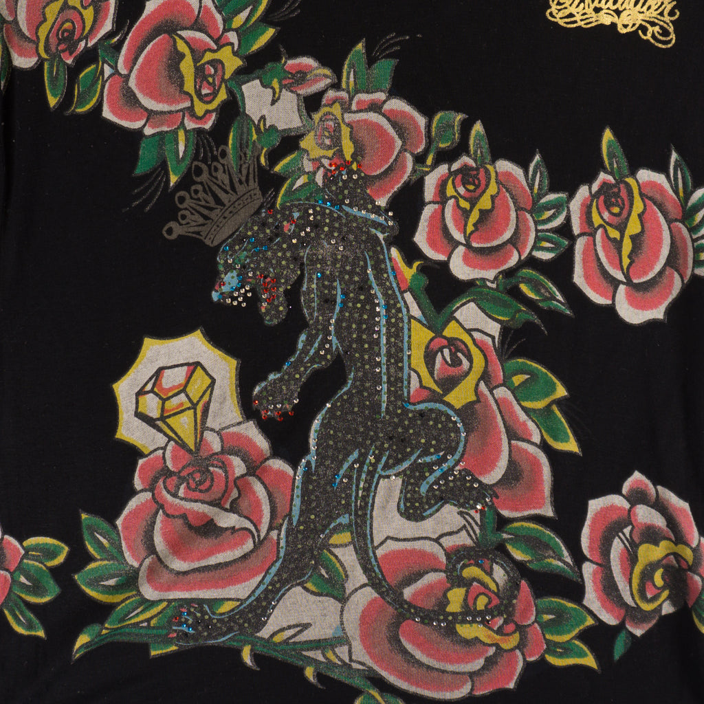 Christian Audigier Винтидж 2000те Чернa Тениска с Графика