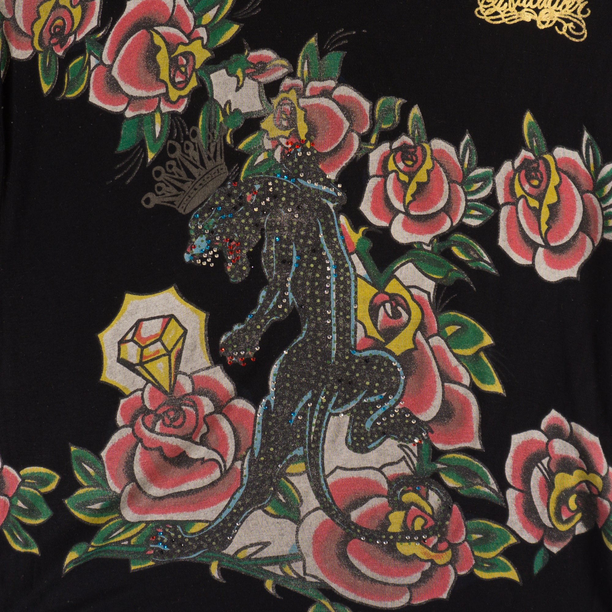 Christian Audigier Винтидж 2000те Чернa Тениска с Графика