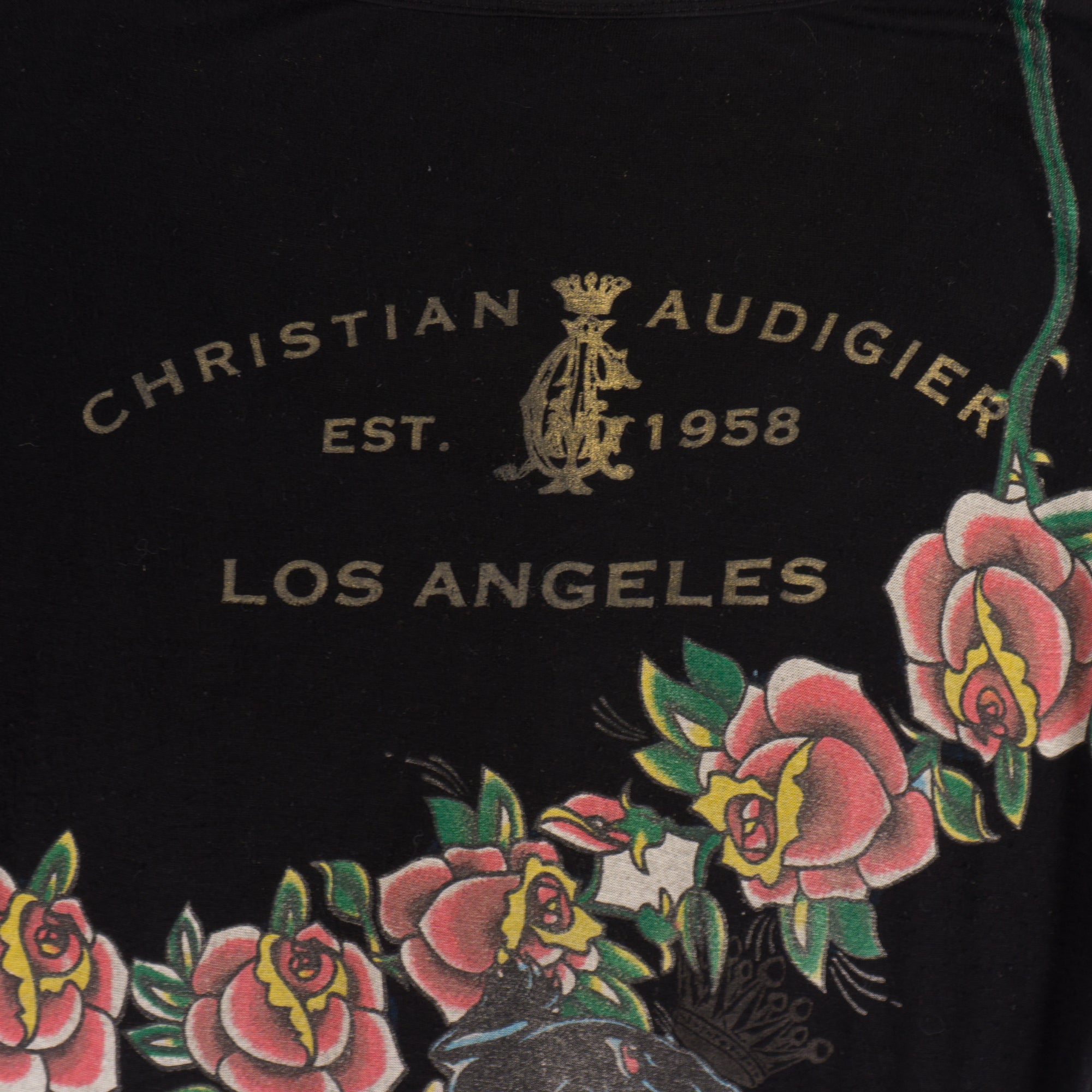 Christian Audigier Винтидж 2000те Чернa Тениска с Графика