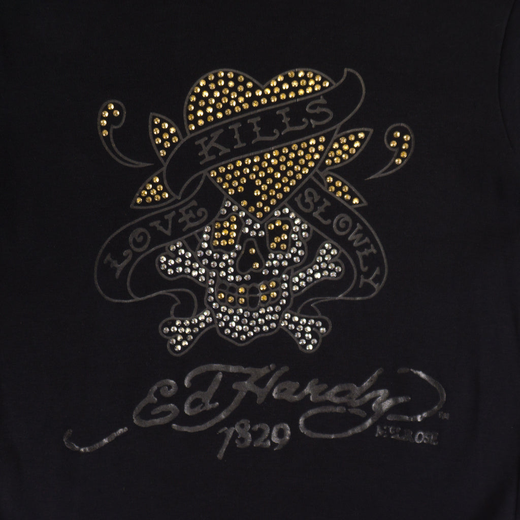 Ed Hardy Винтидж 2000те Чернa Тениска с Графика