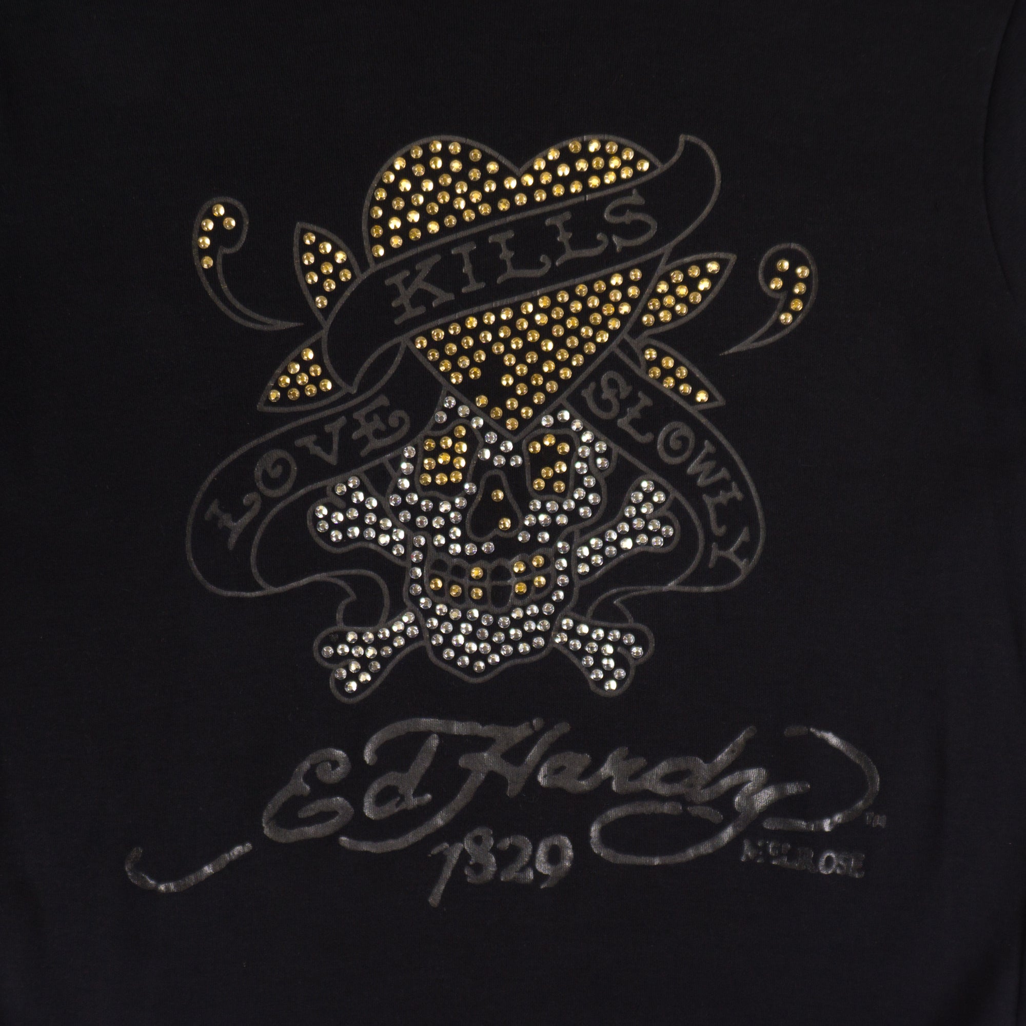 Ed Hardy Винтидж 2000те Чернa Тениска с Графика