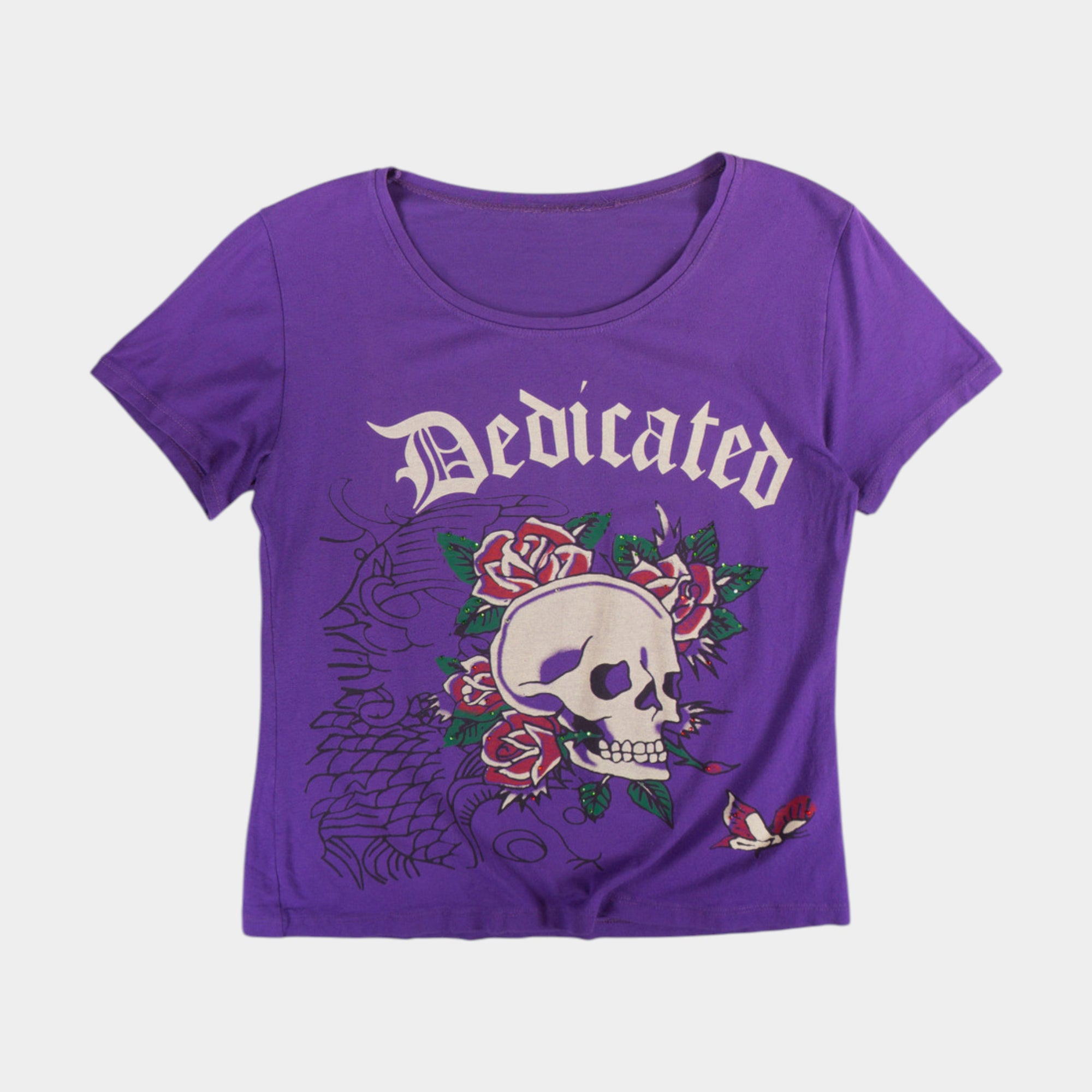 Ed Hardy Винтидж 2000те Лилава Тениска с Графика