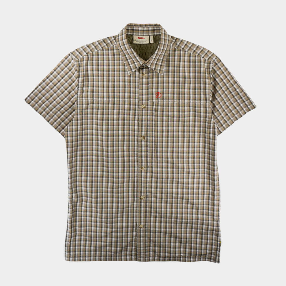 Fjallraven Кафява Карирана Риза с Къс Ръкав