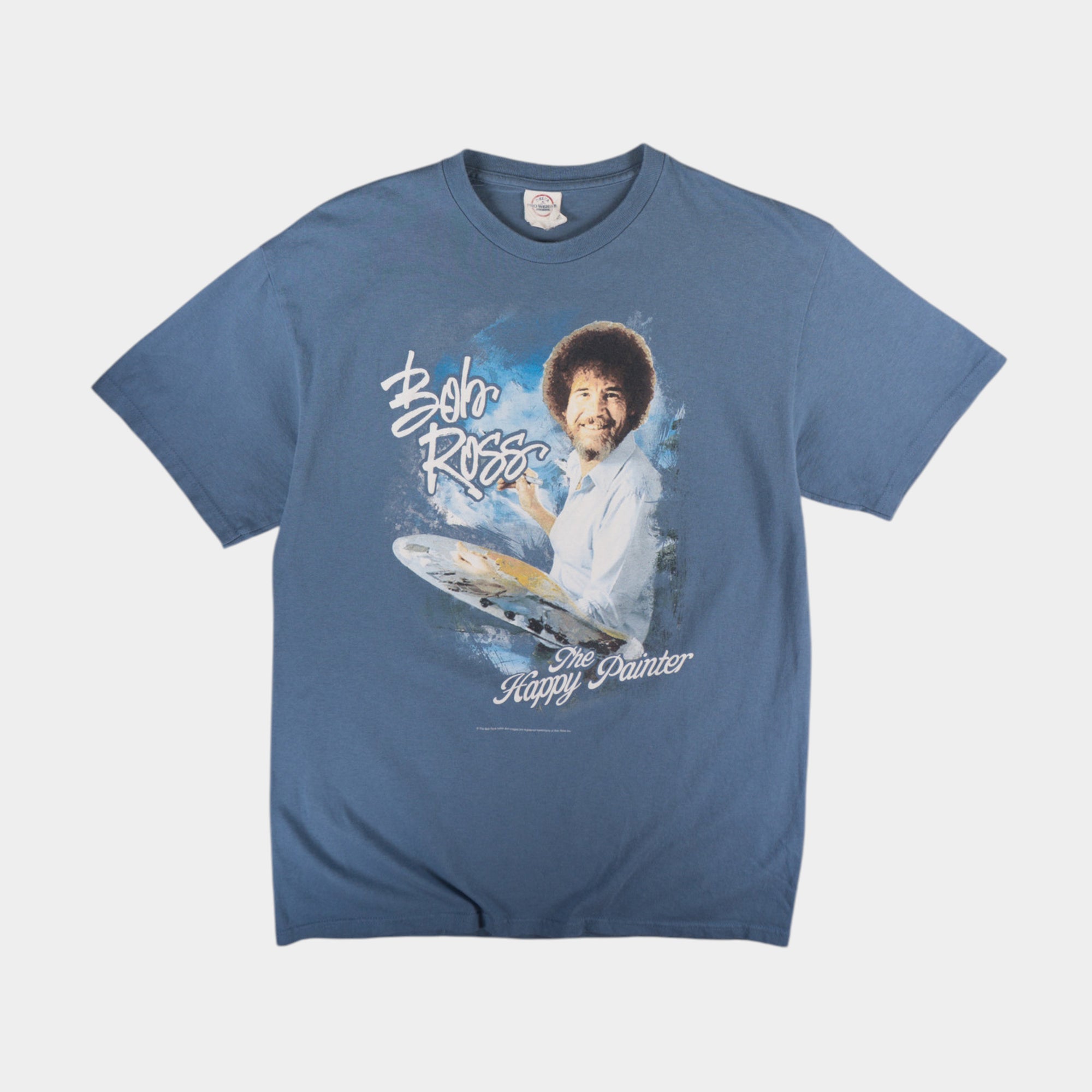 Delta Pro Weight X Bob Ross Винтидж 2000те Синя Тениска с Графика