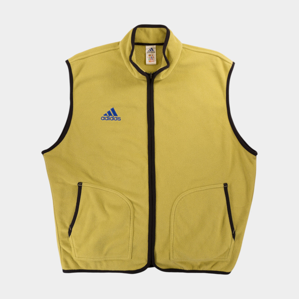 Adidas Винтидж Жълт Поларен Елек от 90те