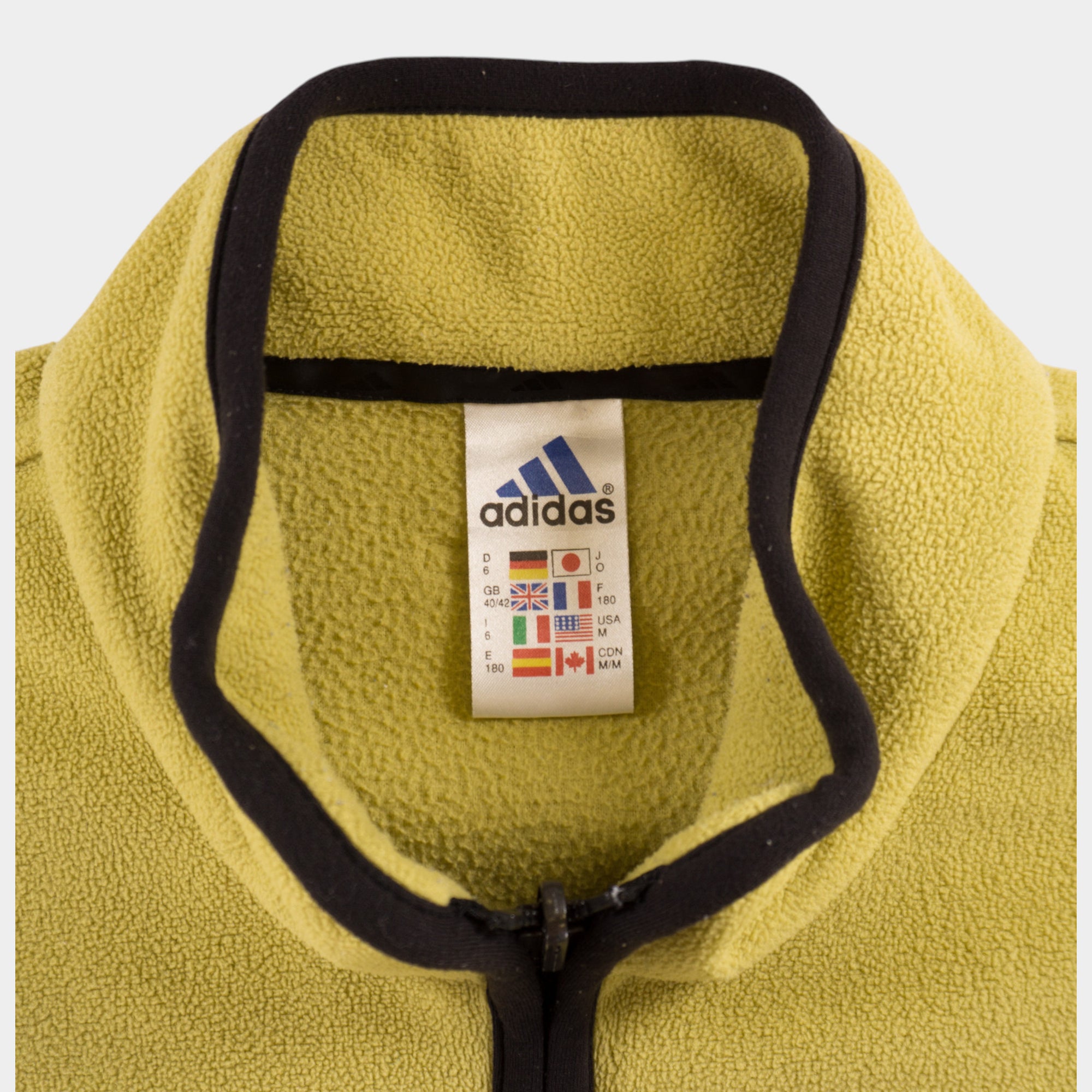 Adidas Винтидж Жълт Поларен Елек от 90те