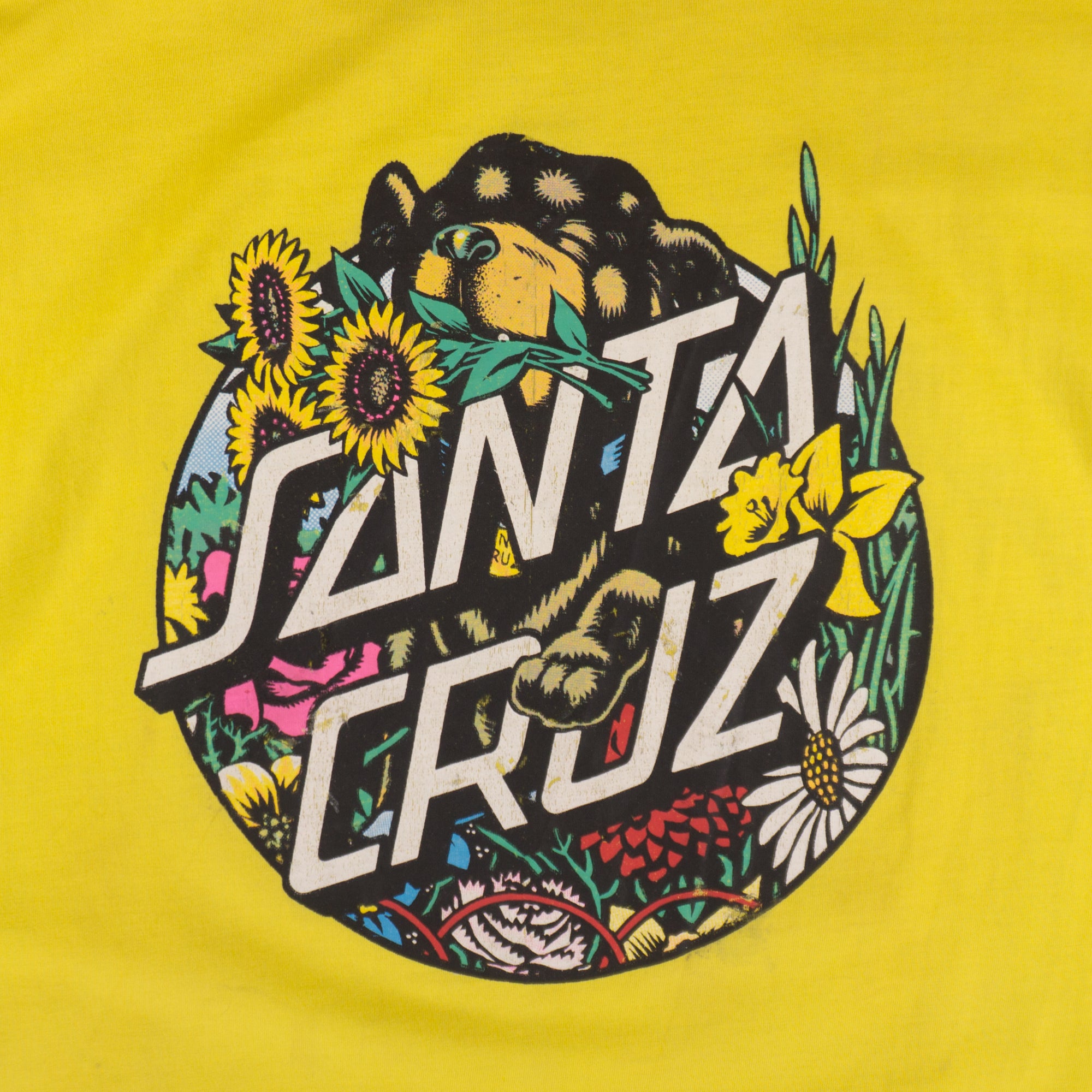 Santa Cruz Жълта Тениска с Графика