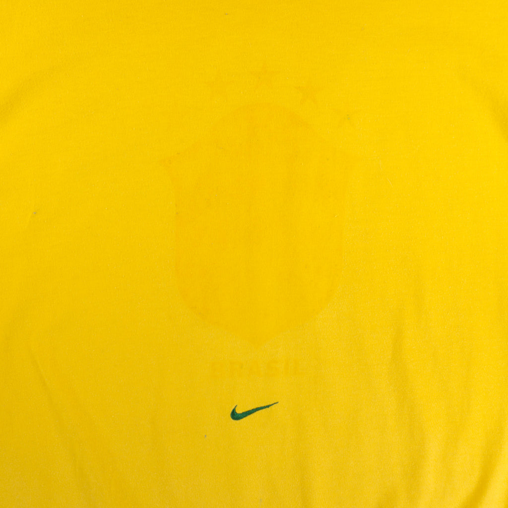 Nike Brasil Винтидж 2000те Жълта Тениска