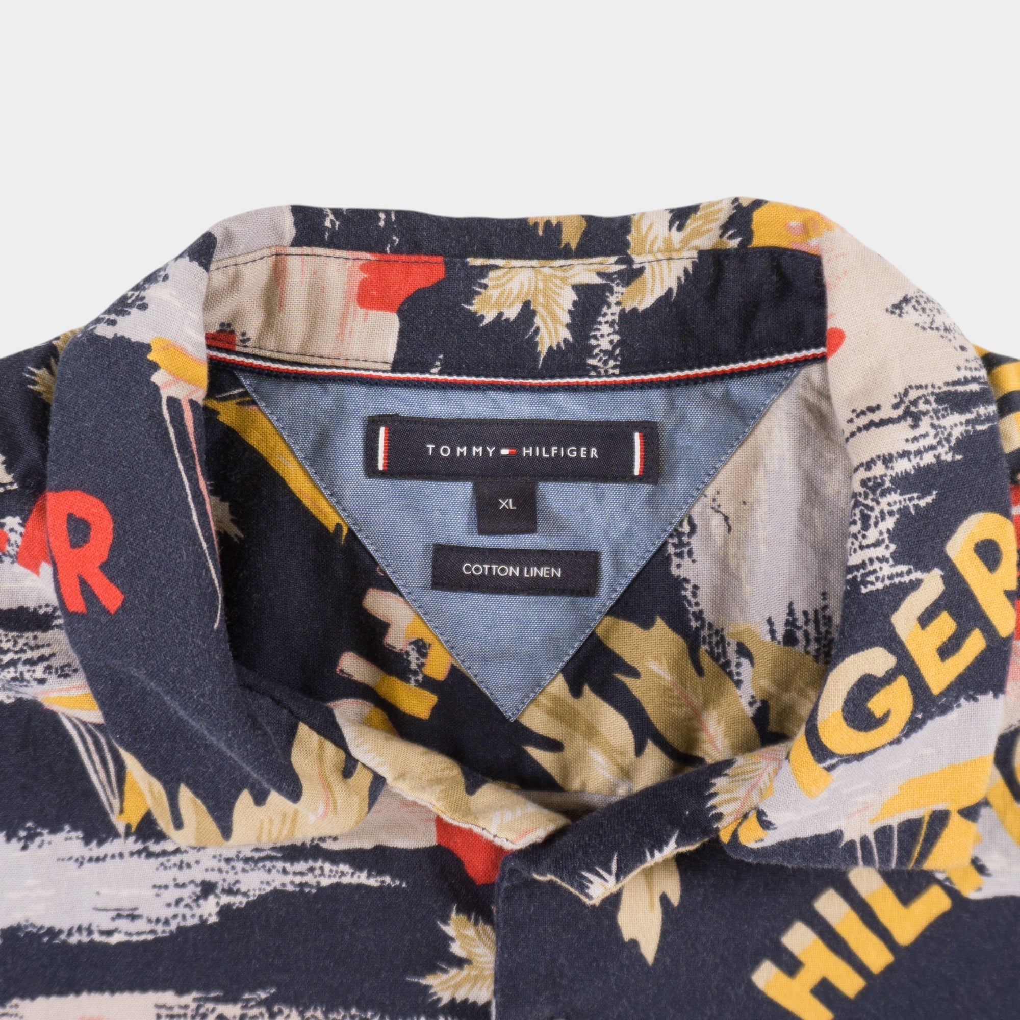 Tommy Hilfiger Флорална Ленена Риза с Къс Ръкав