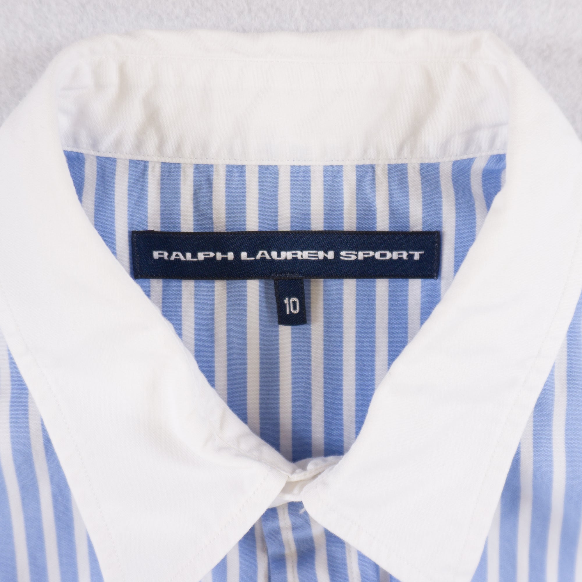 Ralph Lauren Винтидж Синя Раирана Риза Без Ръкави