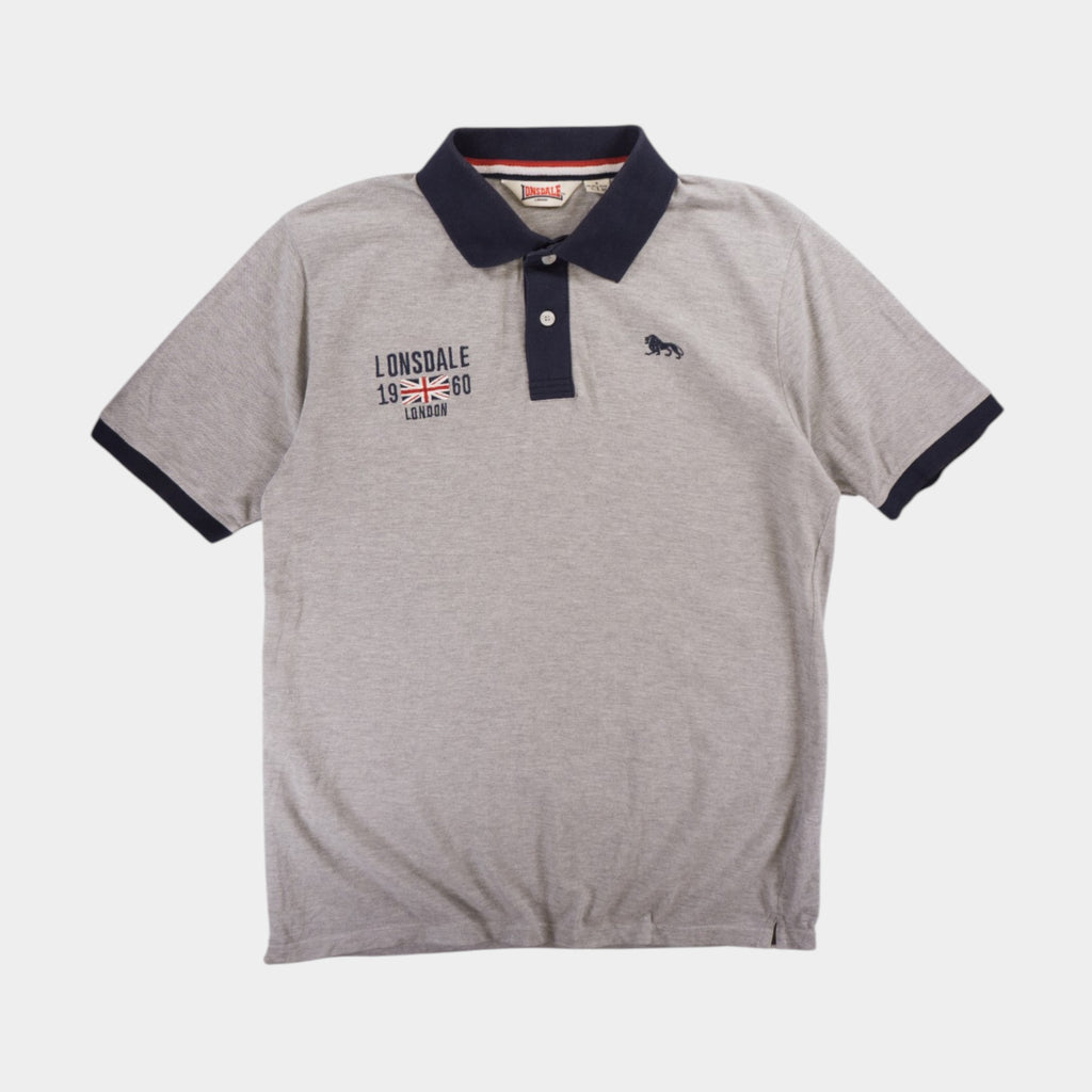 Lonsdale Сива Тениска с Яка