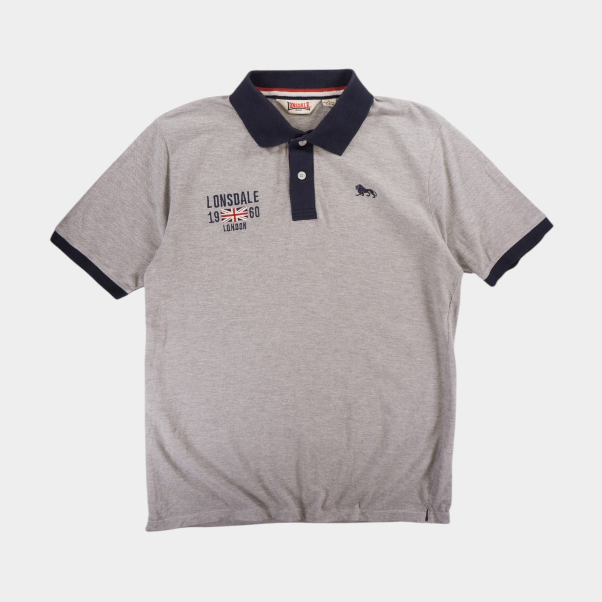 Lonsdale Сива Тениска с Яка