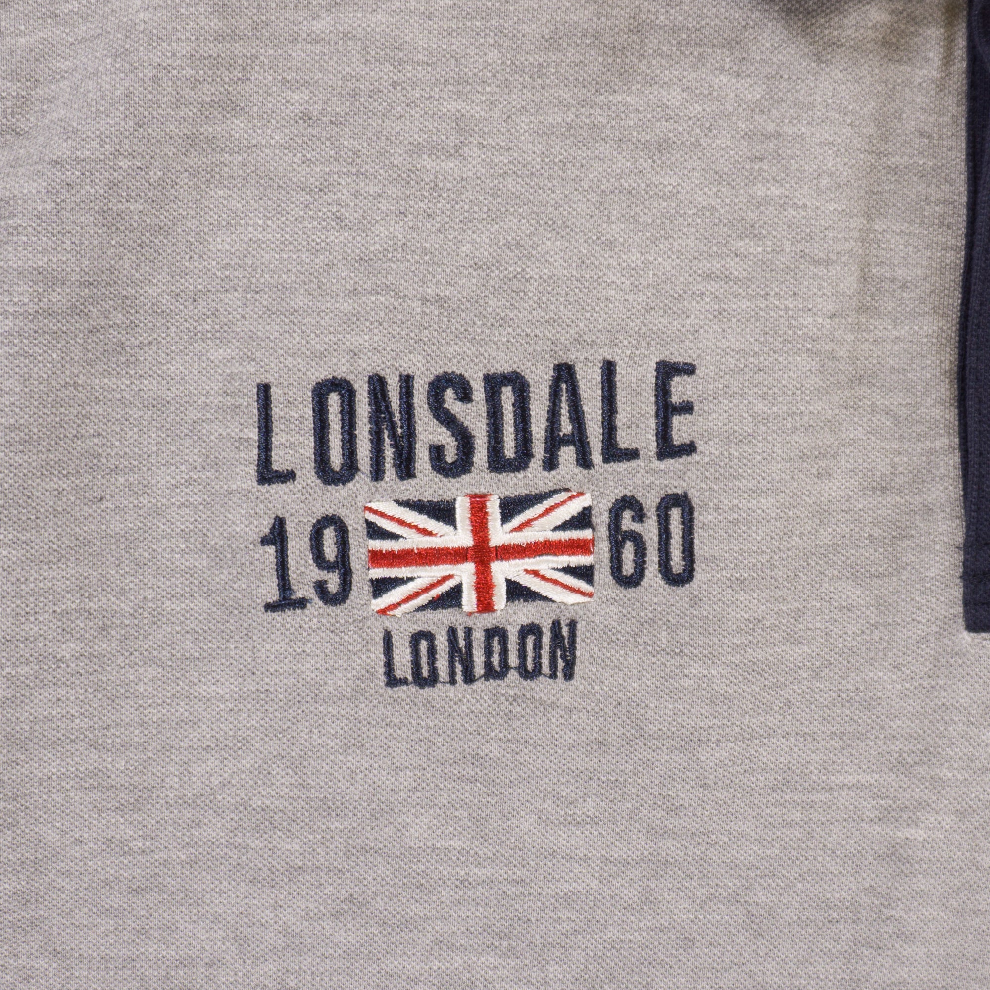 Lonsdale Сива Тениска с Яка