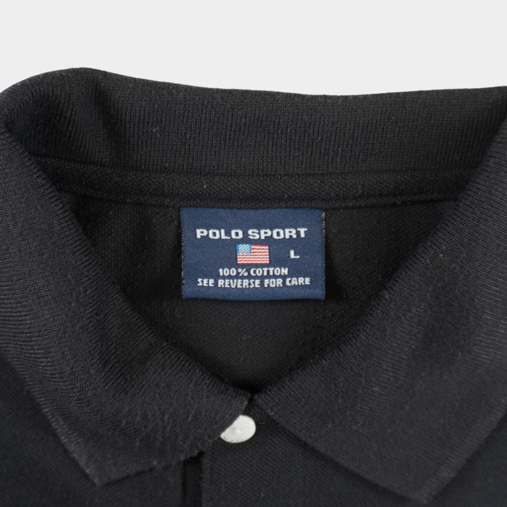 Polo Sport Ralph Lauren Винтидж Черна Тениска с Яка