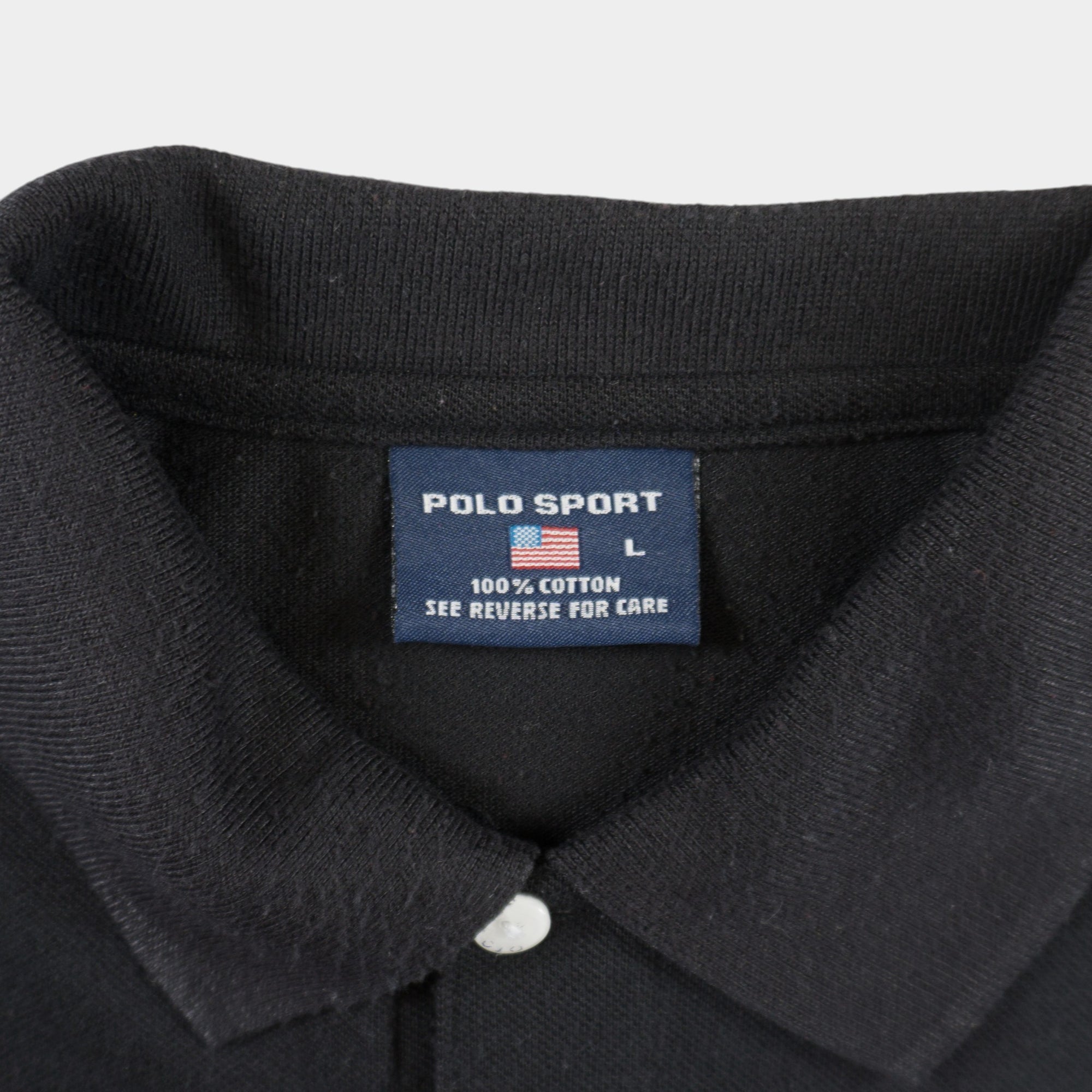 Polo Sport Ralph Lauren Винтидж Черна Тениска с Яка
