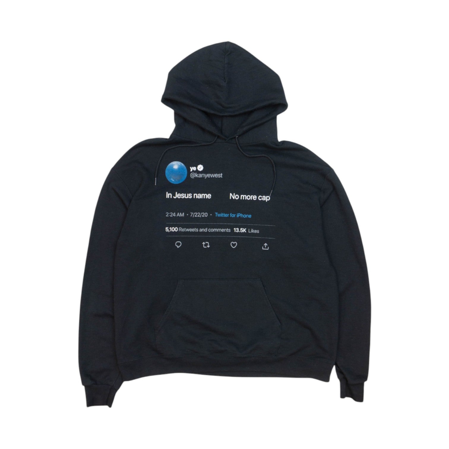 Champion Kanye West Tweet Суичър с Графика