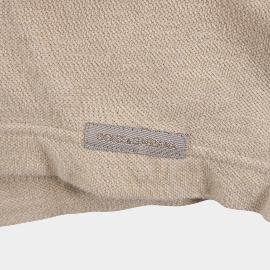 Dolce & Gabbana Винтидж Бежова Тениска с Яка