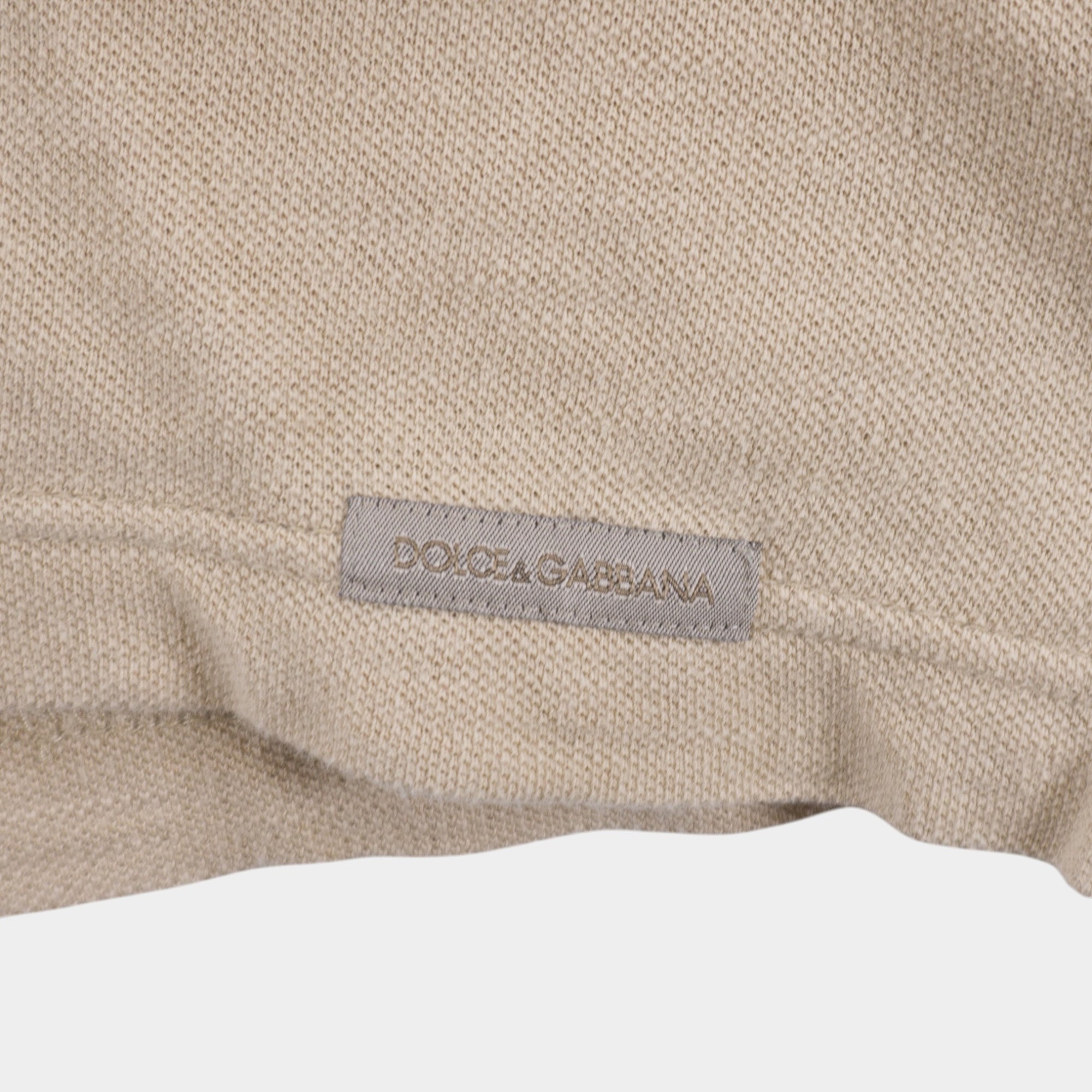 Dolce & Gabbana Винтидж Бежова Тениска с Яка