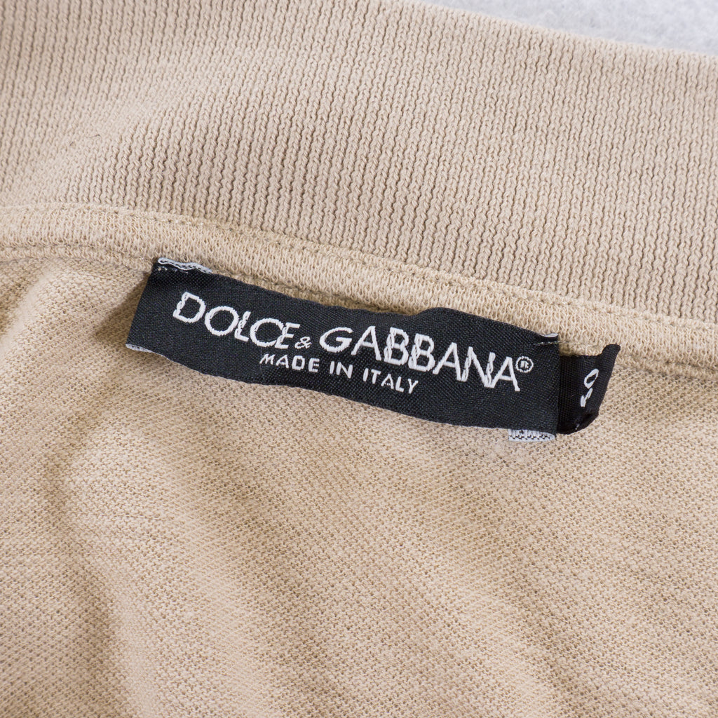 Dolce & Gabbana Винтидж Бежова Тениска с Яка