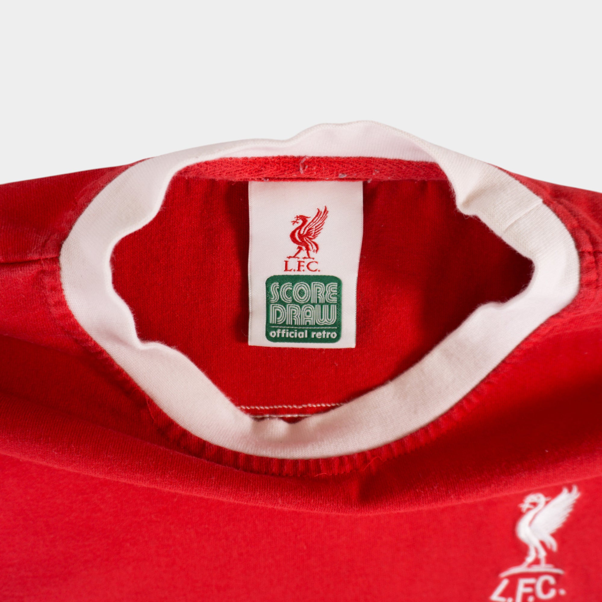 Score Draw Liverpool FC Винтидж 2000те Червена Тениска