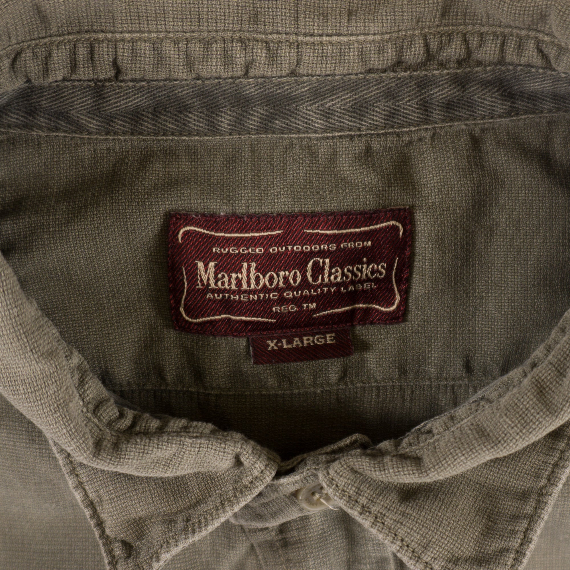 Marlboro Classics Винтидж Зелена Риза с Къс Ръкав