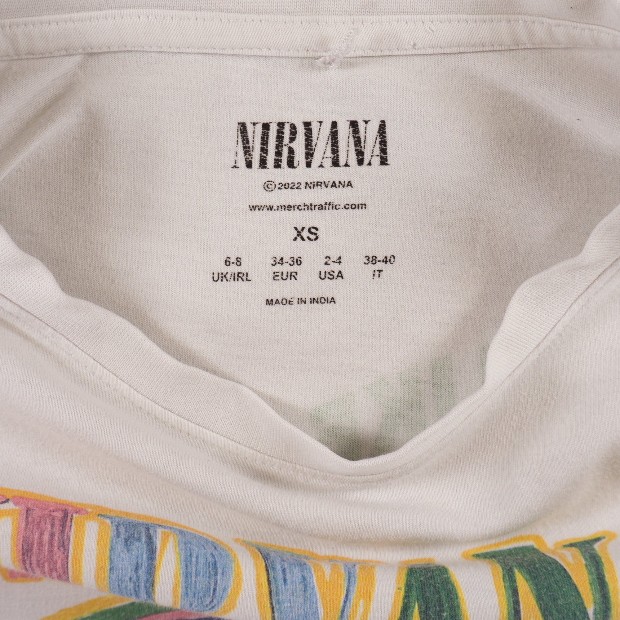 Nirvana Бяла Тениска с Графика