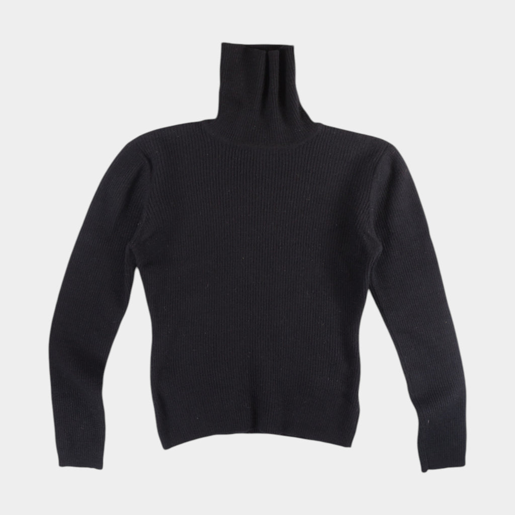 Les Essentiels Винтидж Черен Поло Пуловер