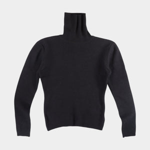 Les Essentiels Винтидж Черен Поло Пуловер
