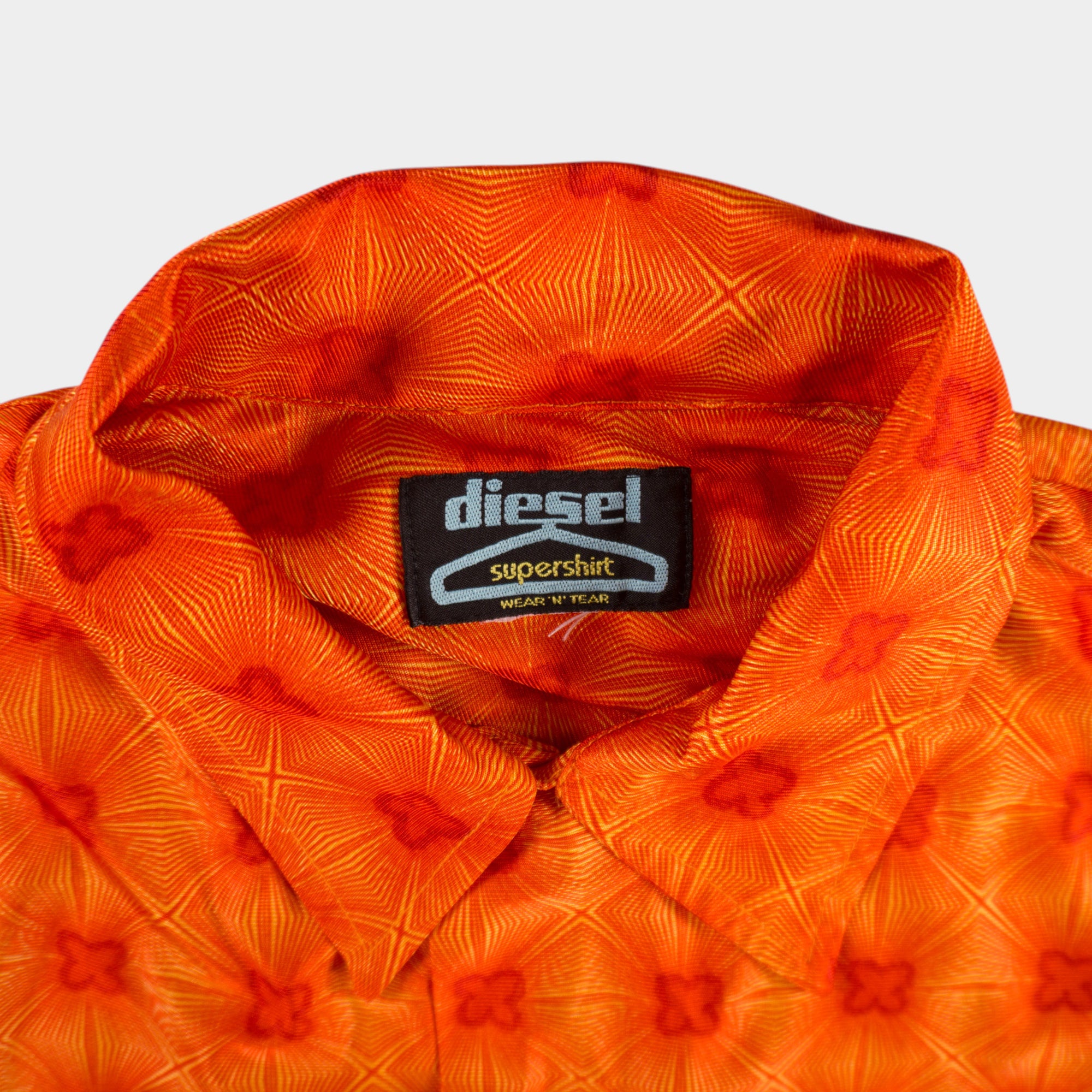 Diesel Винтидж 90-те Оранжева Риза с Къс Ръкав